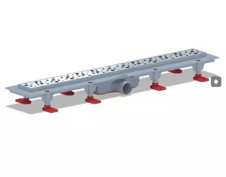 Трап линейный Ани-пласт Бриз ТL1385G 850х62 мм, пластик, решетка из нержавеющей стали, глянцевая