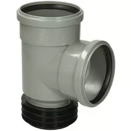 Тройник D110х110х87* с восстановителем раструба, полипропилен (серый)