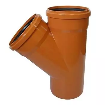 Тройник канализационный Синикон D 110x110х45° поливинилхлорид (рыжий)