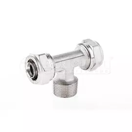 Тройник м/п обжим 20х3/4"х20 НР, 10бар, t-95*C, никель