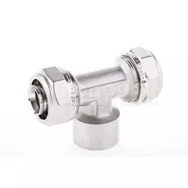 Тройник м/п обжим 26х3/4"х26 ВР, 10бар, t-95*C, никель