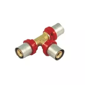 Тройник м/п пресс 26х20х16 редукционный, 10бар, t-95*C, латунь