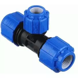 Тройник ПНД обжим 25х20х25, 16бар, t-40*C, пластик