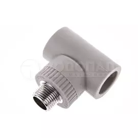 Тройник полипропилен 25х1/2" НР, серый