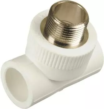 Тройник полипропиленовый Кросс 20х3/4" НР, белый