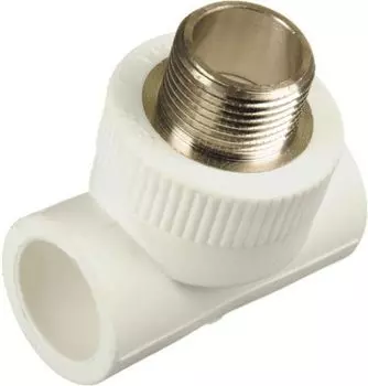 Тройник полипропиленовый Кросс 32х1" НР, белый