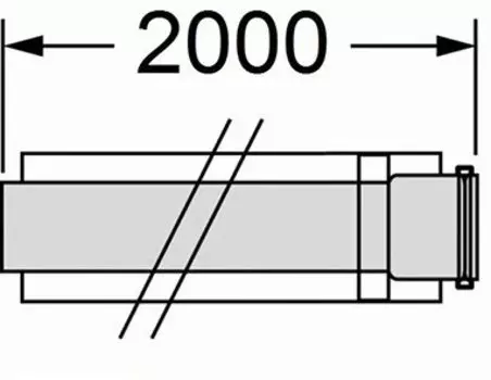 Труба удлинительная D80 L-2000 VAILLANT