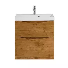 Тумба BelbagnoFly FLY-600-2C-SO-RN-P 600 мм, под раковину подвесная, с 2-мя выкатными ящиками, цвет Rovere Nature
