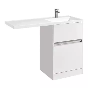 Тумба под раковину Акватон Лондри 1A235901LH010 60 см, под стиральную машину, белая