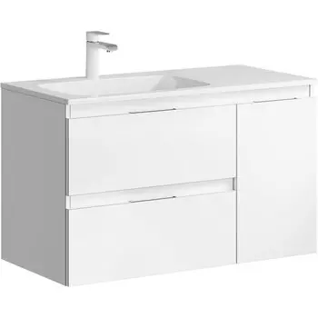 Тумба под раковину Аквелла Accent ACC0109LW, 92 см подвесная левая белая