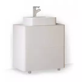 Тумба под раковину Равал Pure Pur.01.75/N/W 75 см, белая