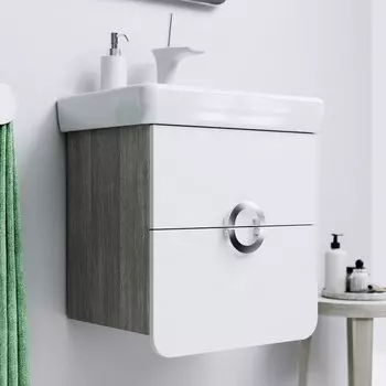 Тумба с раковиной Аквелла Alic.01.05/Gray Аликанте 55см, дуб седой