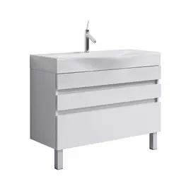 Тумба с раковиной Аквелла Бергамо Ber.01.10/n/W 100 см, белая