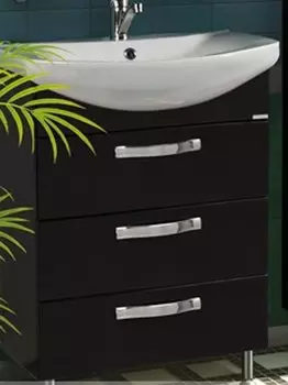 Тумба-умывальник Акватон 1.A123.4.K0A.A95.0 Ария 65-Н, черный глянец