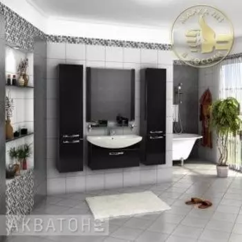 Тумба-умывальник Акватон 1.A141.7.K0A.A95.0 Ария 80, черный глянец