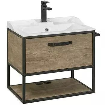 Тумба-умывальник Акватон Лофт Фабрик 1A2423K0LTDY0 65см, дуб кантри, раковина Фабиа