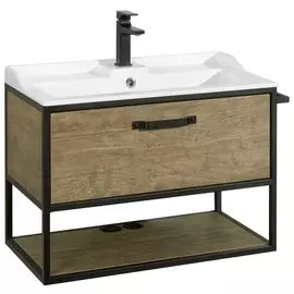 Тумба-умывальник Акватон Лофт Фабрик 1A2424K0LTDY0 80см, дуб кантри, раковина Фабиа