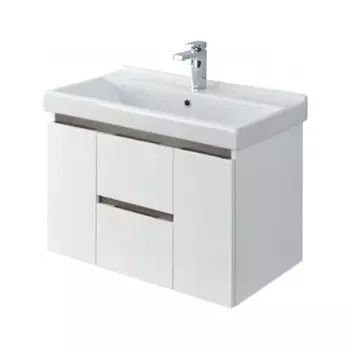 Тумба-умывальник Акватон Рене 1A2222K1NRC80 80 см, белый/грецкий орех