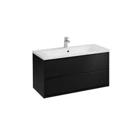 Тумба-умывальник Акватон Римини New 100, 1A234601RN950/1A70473KPR010, черный глянец