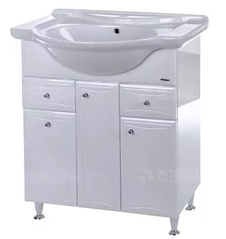 Тумба под раковину Аквелла Ba-L.01.07.K Барселона люкс -75 на ножках с корзиной