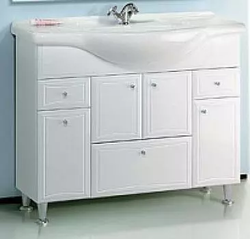 Тумба под раковину Аквелла Ba-L.01.10.K Барселона люкс -105 на ножках, с корзиной