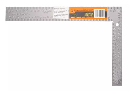 Угольник Энкор 10869 плоский 300х200 мм шкала 2 мм