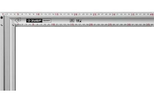 Угольник Зубр ЭКСПЕРТ 34392-40 жесткий, столярный, с усиленным алюминиевым полотном, 400 мм