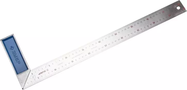 Угольник Зубр Профессионал 34393-50 усиленный, столярный, с нержавеющим полотном, 500 мм