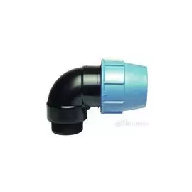Уголок ПНД обжим 50х2" НР, 10бар, t-40*C, пластик
