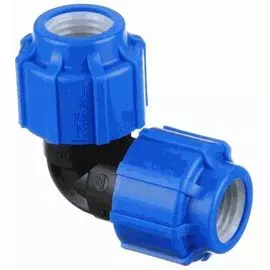 Уголок ПНД обжим 50мм, 16бар, t-40*C, пластик