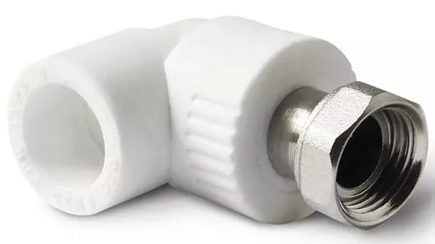 Уголок полипропиленовый Кросс 20х1/2" с накидной гайкой, белый
