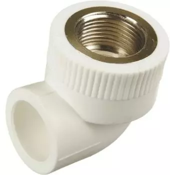 Уголок полипропиленовый Кросс 20х3/4" ВР, белый