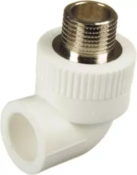 Уголок полипропиленовый Кросс 25х3/4" НР, белый