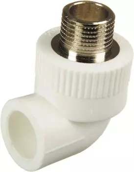 Уголок полипропиленовый Кросс 32х3/4" НР, белый