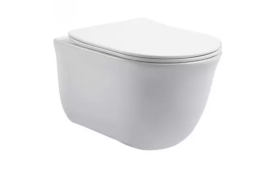 Унитаз подвесной Акватек Классик AQ1112-00 безободковый, тонкое сиденье с механизмом плавного закрывания Soft Close