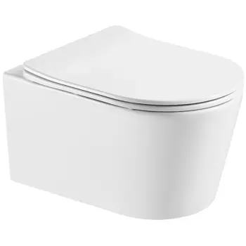 Унитаз подвесной Акватек Оберон AQ1365T-00 безободковый, тонкое сиденье с механизмом плавного закрывания Soft Close