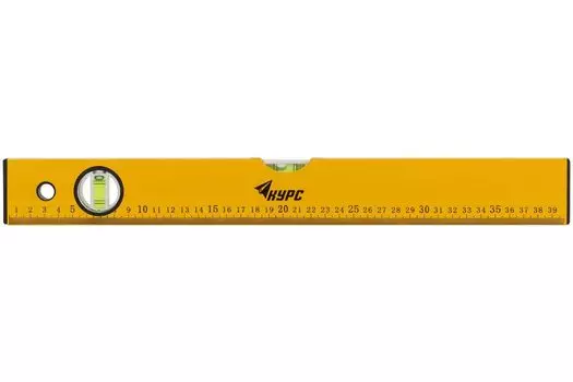 Уровень Курс Базис 17991 2 глазка, желтый корпус, шкала 400 мм