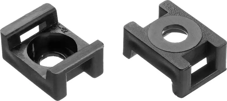 Усиленная площадка Зубр ПХС-У 30921 под хомут-стяжку нейлоновая черная 16 x 23 мм 100 шт.