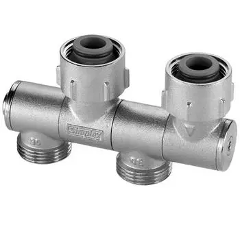 Узел поворотный нижнего подключения 3/4"ВРх3/4"НР тип N1 с функцией отсечки, для 2-х труб. систем