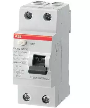 УЗО 2п 25А 30мА тип АС FH202 ABB