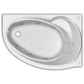 Ванна акриловая Акватек Бетта 170х97 гидромассаж аэромассаж пневмоуправление (правая)