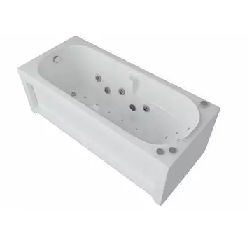 Ванна акриловая Акватек Лея 170х75 см, г/м Плоская бронза, пневмоуправление, с фронтальной панелью