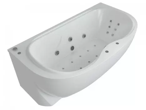 Ванна акриловая Акватек Мелисса 180х95 см, г/м Плоская бронза, пневмоуправление, с фронтальной панел