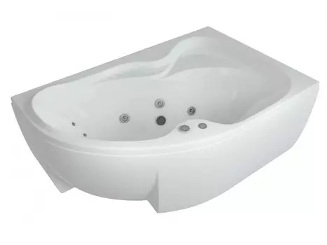 Ванна акрил Акватек Вега 170х105 г/м Плоская бронза, ПНуправление, с фронтальной панелью, правая