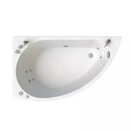 Ванна акрил Vannesa Бергамо 168х100, с гидросассажем, 6 джет белые, панель, каркас, левая
