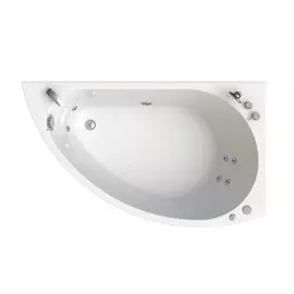 Ванна акрил Vannesa Бергамо 168х100, с гидросассажем, 6 джет белые, панель, каркас, правая