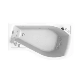 Ванна акрил Vannesa Миранда 168х95, с гидросассажем, 7 джет белые, панель, каркас, правая