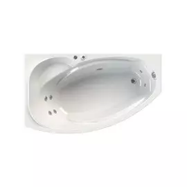 Ванна акрил Vannesa София 169х99, с гидросассажем, форсунки белые, панель, каркас, полотенцедержателем, левая