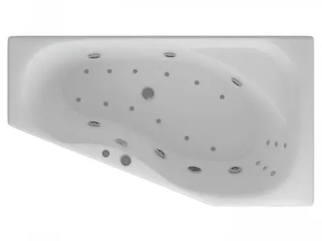 Ванна акрил Акватек Медея 170х95 г/м Плоская гамма, ПНуправление, с фронтальной панелью, правая