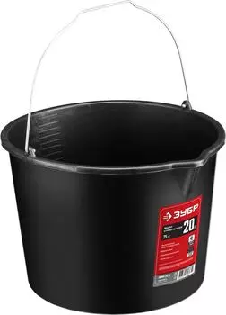 Ведро строительное Зубр 06093-20_z02 пластмассовое, высокопрочное, с носиком 20 л